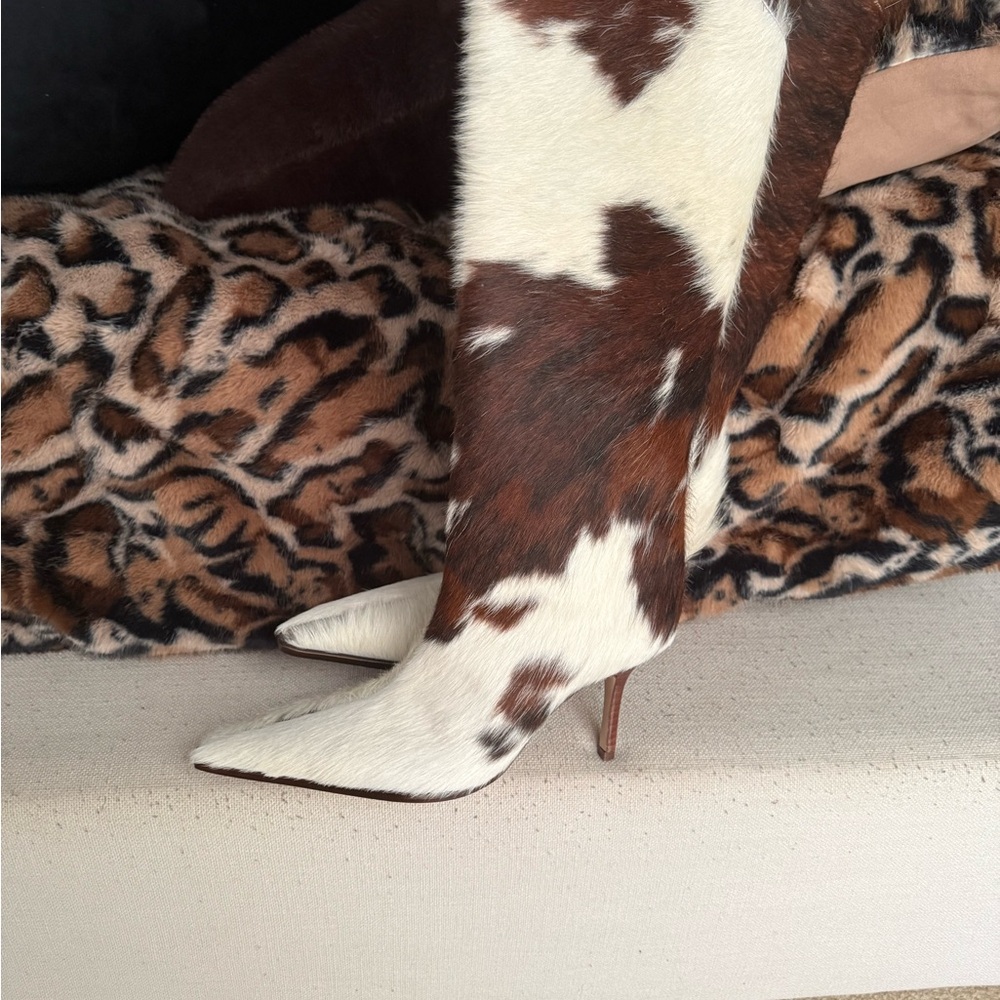 SCHUTZ Cowhide Pattern Heeled Boots
